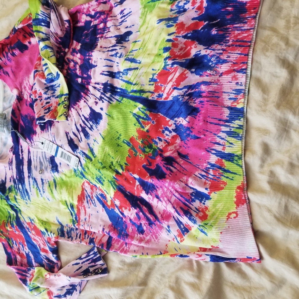 NWT TIE DYED PRINT lightweight sweater XL